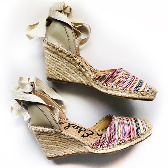 Sam Edelman Patsy Wrap Espadrilles Sandal Wedges - Picture 5 of 8